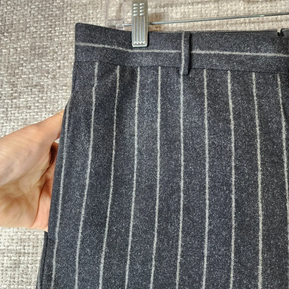 Polo Ralph Lauren Italian Wool Cashmere Pants Mens 34x31 Charcoal Stripe Cuffed